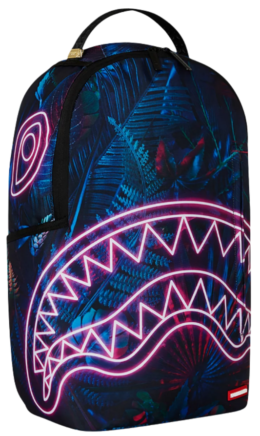 L6. 🌌 Original Sprayground Neon Shark Backpack – Glow-Inspired Urban Art