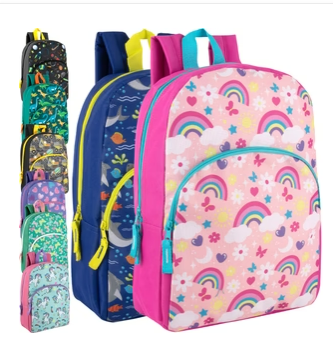 F. 15-Inch Character Backpacks – Fun, Colorful Designs for Kids
