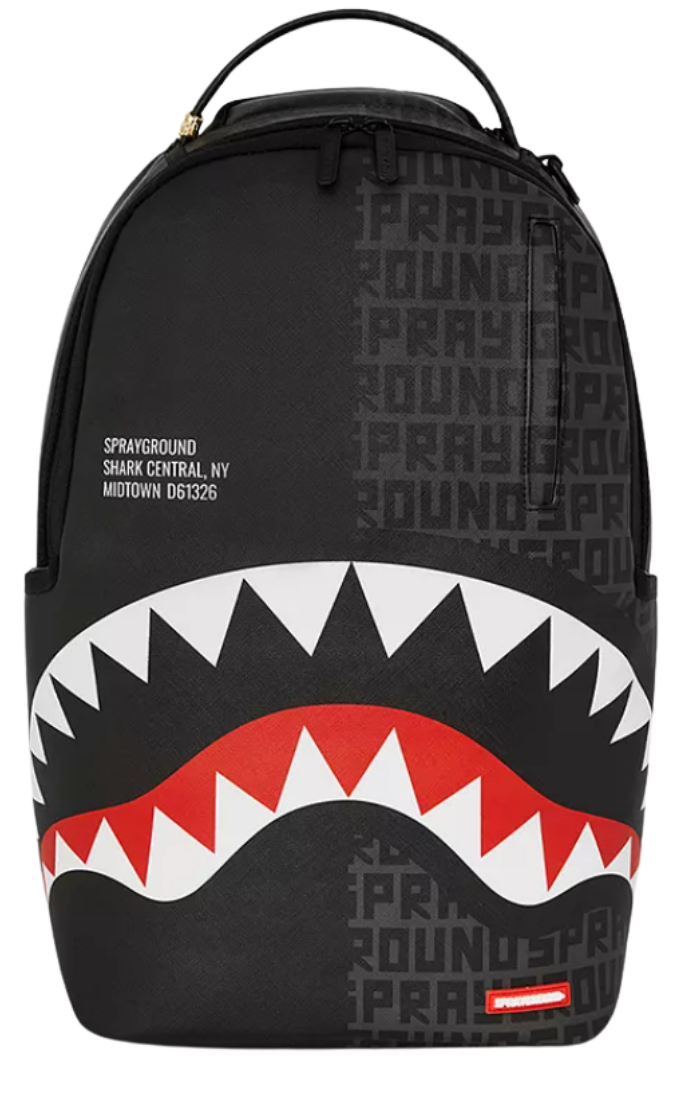 L7. 🖤 Original Sprayground Black Shark Backpack – Classic Streetwear Statement