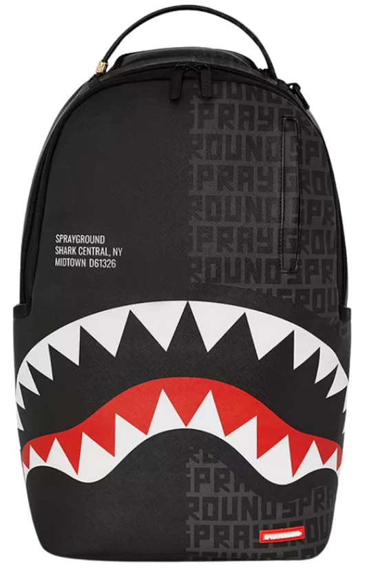 L7. 🖤 Original Sprayground Black Shark Backpack – Classic Streetwear Statement