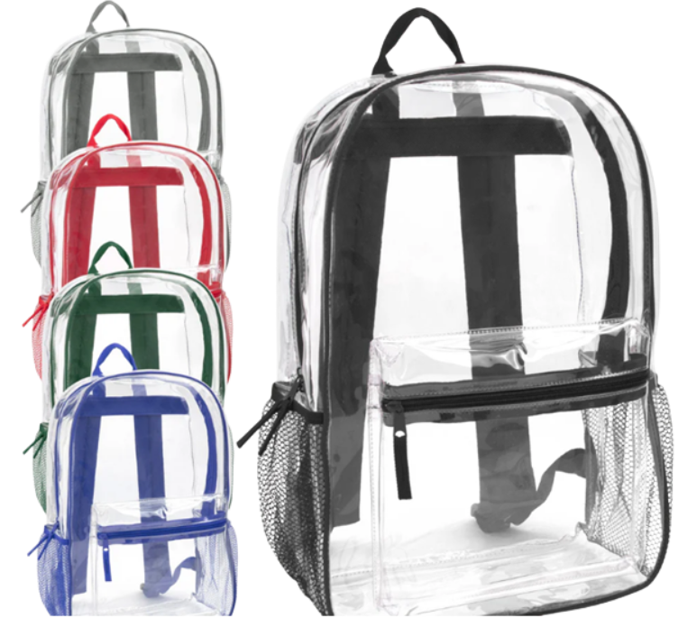 H. 🎒 Clear Transparent Backpack – School & Event Approved