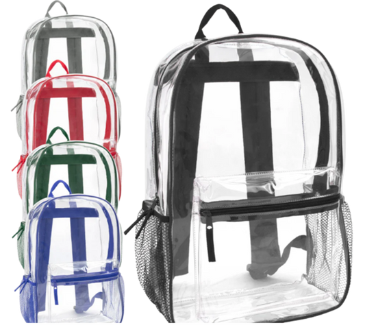 H. 🎒 Clear Transparent Backpack – School & Event Approved