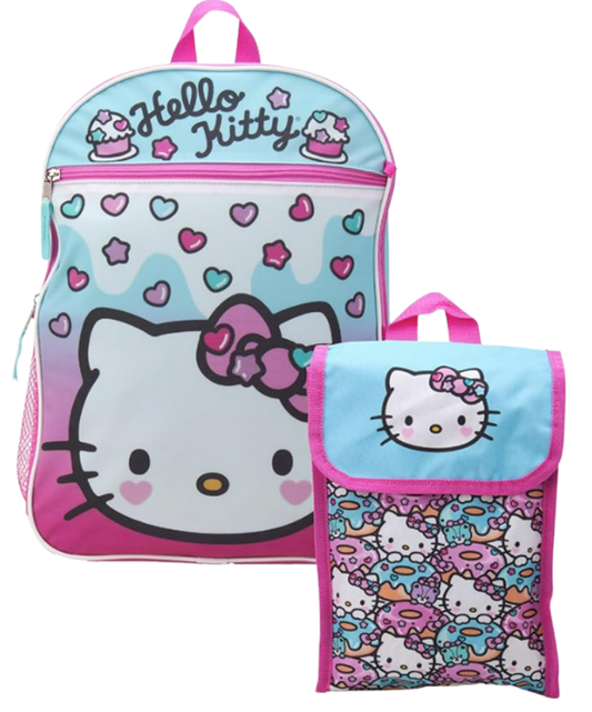L. 🎀 Hello Kitty 5-Piece Backpack & Accessory Set