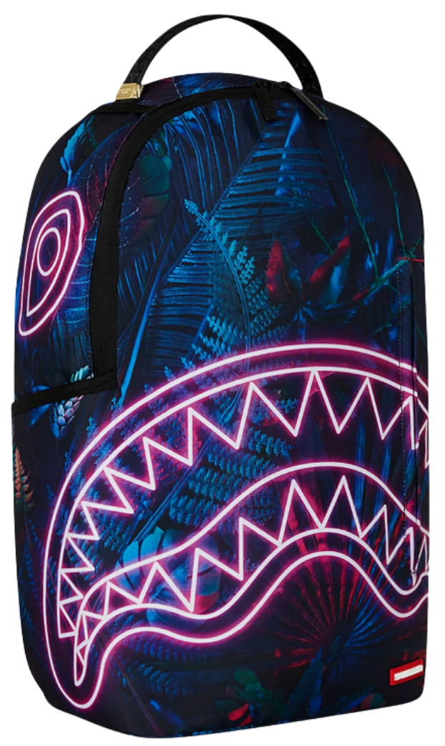 L6. 🌌 Original Sprayground Neon Shark Backpack – Glow-Inspired Urban Art